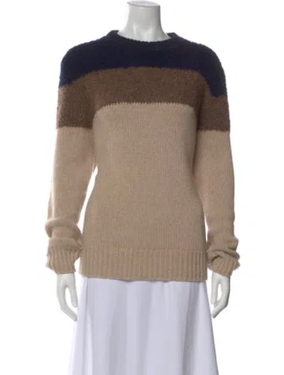 Pre-owned Moncler Alpaca Striped Sweater In Neutral