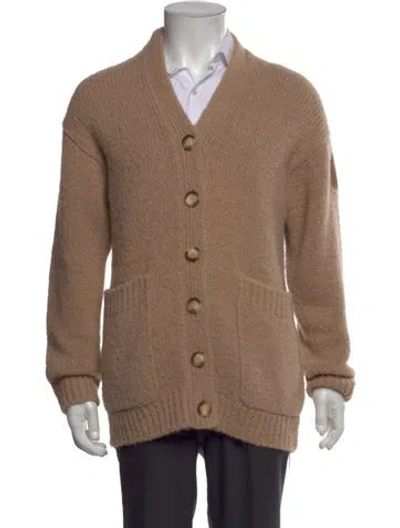 Pre-owned Moncler Alpaca V-neck Cardigan In Neutral