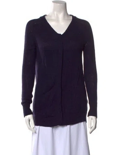 Pre-owned Moncler Alpaca V-neck Sweater In Blue