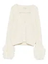 Moncler Alpaca Wool-blend Cardigan In Neutral