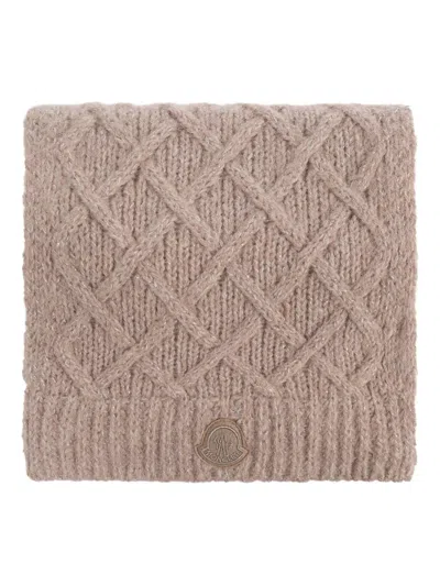 Moncler Alpaca Wool-blend Scarf In Brown