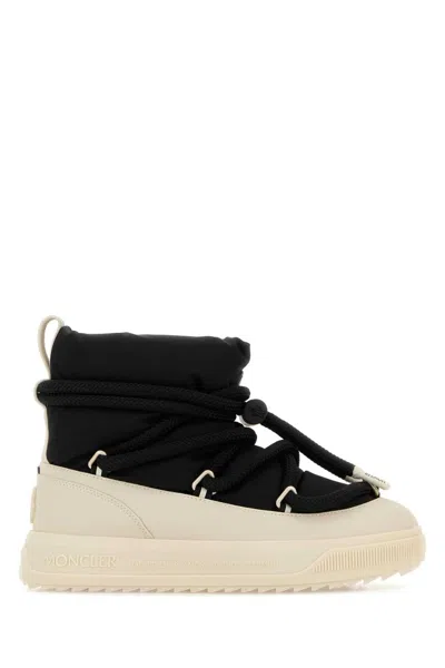 Moncler Altive Ankle Boots In Black Fabric With Rubber Sole