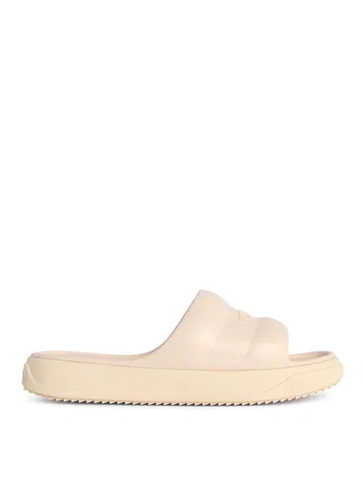 Moncler Altive Ivory White Rubber Slides In Neutral
