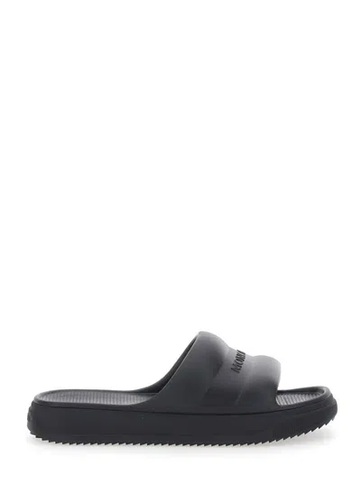 Moncler Altive Logo-embossed Slides In Black