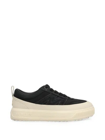 Moncler Casual Sneakers With Contrast Sole And Pull Tab In Black