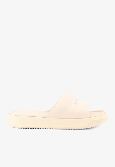 Moncler Altive Rubber Slides In Cream
