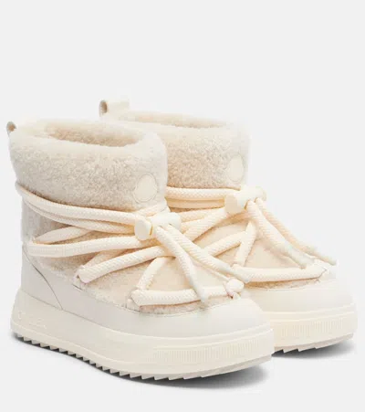Moncler Altive Teddy Snow Boots In White