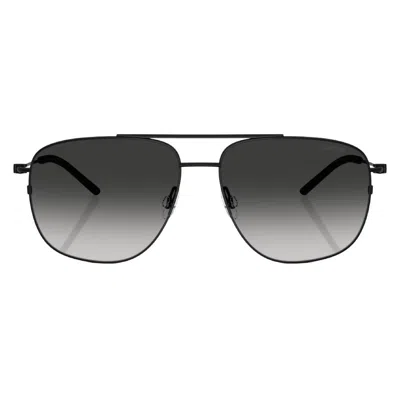 Moncler Alumni Light Grey Gradient Black Pilot Unisex Sunglasses Me4004 10013c 60 In Gray