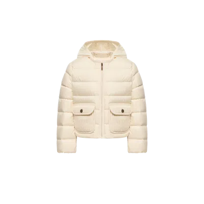 Moncler Amara Hooded Down Jacket In Neutral