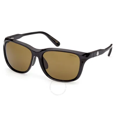 Moncler Amber Rectangular Men's Sunglasses Ml0234-k 01e 60 In Black