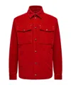 Moncler Ambroisie Corduroy Down Shirt Jacket In Red