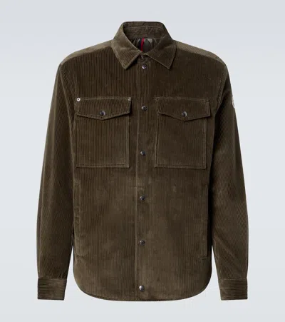 Moncler Ambroisie Cotton Corduroy Down Jacket In Green