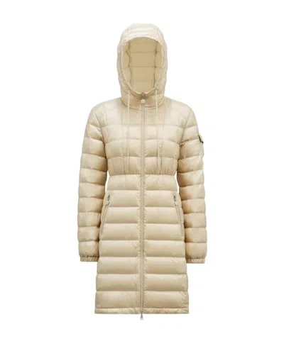 Moncler Amintore Hooded Down Coat In Nude