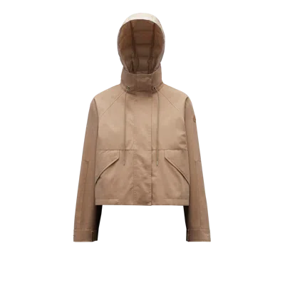 Moncler Amont Hooded Jacket In Beige