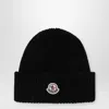 Moncler Wool And Cashmere Beanie Hats Black In Black