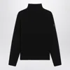 Moncler Cashmere And Wool Turtleneck Long Sleeve Top In Black