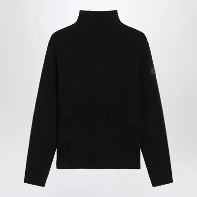 Moncler Cashmere And Wool Turtleneck Long Sleeve Top In Black