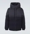 Moncler Andres Jacket In Nylon And Wool In  Navy Blue