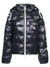 Moncler Beaded Hooded Down Jacket In Black