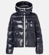 Moncler Beaded Hooded Down Jacket In Black