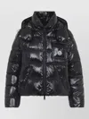 Moncler Andro Hooded Short Down Jacket With Detachable Hood In Blue