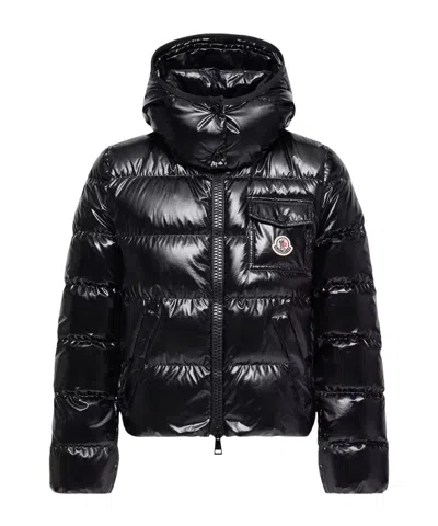 Moncler Andro Hooded Short Down Jacket In Black