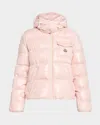 Moncler Andro Hooded Short Down Jacket In Purple