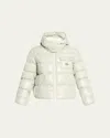 Moncler Andro Hooded Short Down Jacket In Green