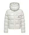 Moncler Andro Hooded Short Down Jacket In Green