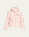 Moncler Andro Hooded Short Down Jacket In Pink