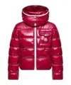 Moncler Andro Hooded Short Padded Jacket In Pink