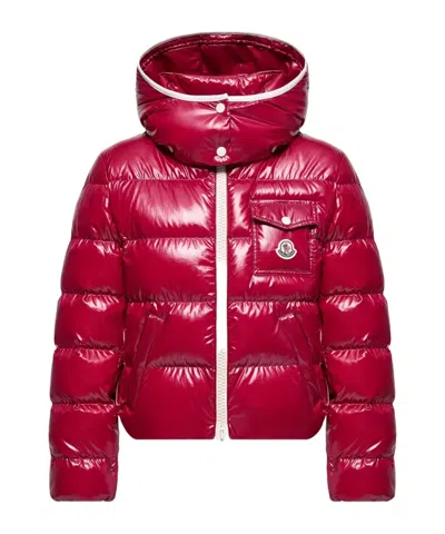 Moncler Andro Hooded Short Padded Jacket In Pink