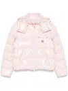 Moncler Andro Hooded Down Short Jacket In Pink