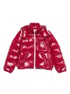 Moncler Andro Hooded Short Padded Jacket In Red