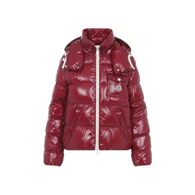Moncler Andro Short Down Jacket With Detachable Hood In Red