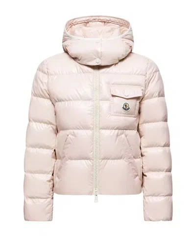 Moncler Andro Zip-up Short Padded Jacket In Pink