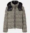 Moncler Andronne Checked Tweed Down Jacket In Gray