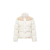 Moncler Angelys Suede-trimmed Short Down Jacket In White