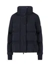 Moncler High Collar Quilted Nylon Outerwear In Black