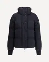 Moncler High Collar Quilted Nylon Outerwear In Blue