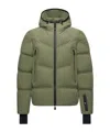 Moncler Nylon Down Jacket Featuring Adjustable Elements In Green