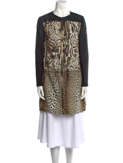 Pre-owned Moncler Animal Print Coat In Multi