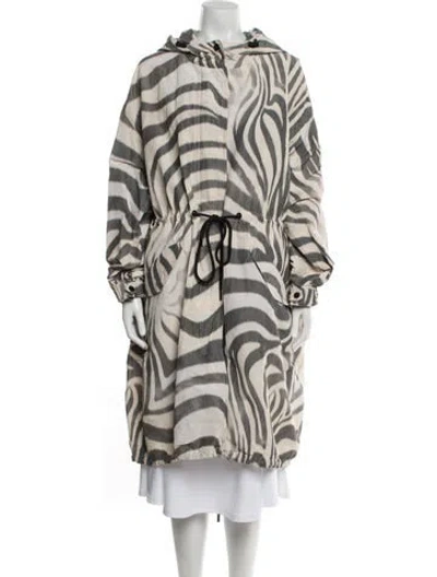 Pre-owned Moncler Animal Print Coat In Neutral