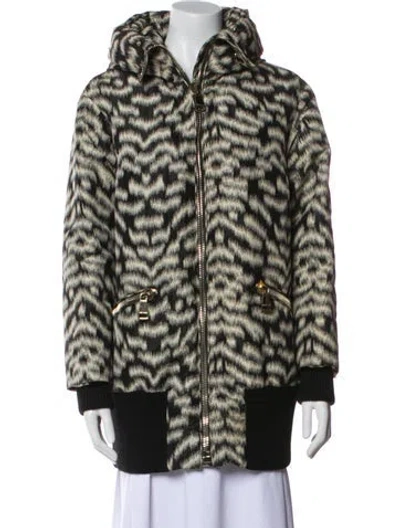 Pre-owned Moncler Animal Print Down Jacket In Multi