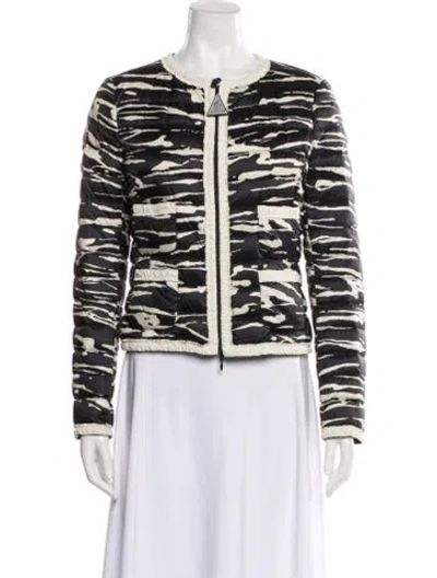 Pre-owned Moncler Animal Print Down Jacket W/ Tags In Black