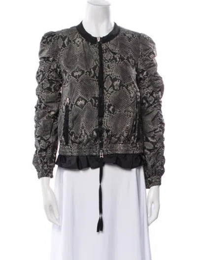 Pre-owned Moncler Animal Print Jacket In Gray
