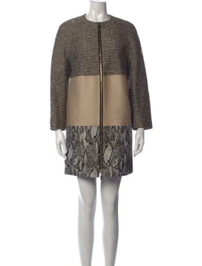 Pre-owned Moncler Animal Print Mini Dress In Multicolor