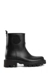 Moncler Women 'kickstream' Black Boots With Low Block Heel And Tonal Logo Patch On The Side In Tech In Black