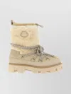 Moncler Ankle Boots With Fur Trim And Chunky Sole In Multi