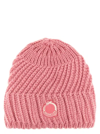 Moncler Anno Del Drago Beanie In Open Pink